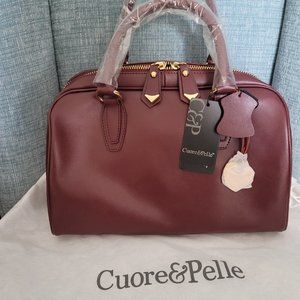 Cuore & Pelle Burgandy satchel
